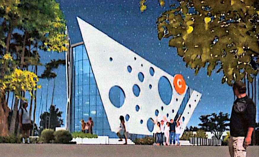 Esquina singular y arquitectura de vanguardia: una pinturería quiere construir un local futurista en Funes
